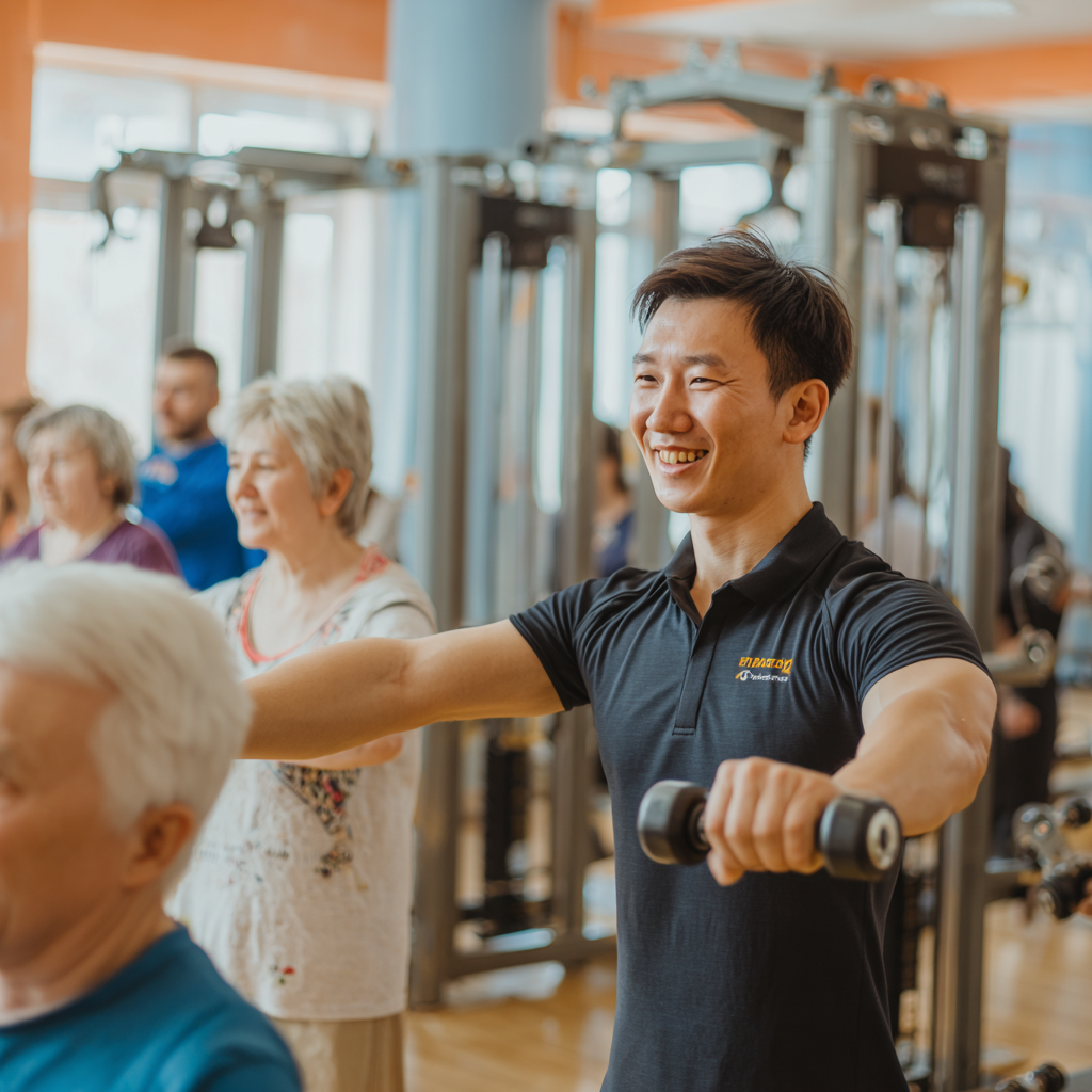 Happy Kazakh family of different ages preparing healthy meals together in a modern kitchen